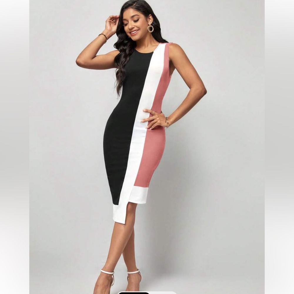 Color block bodycon dress
